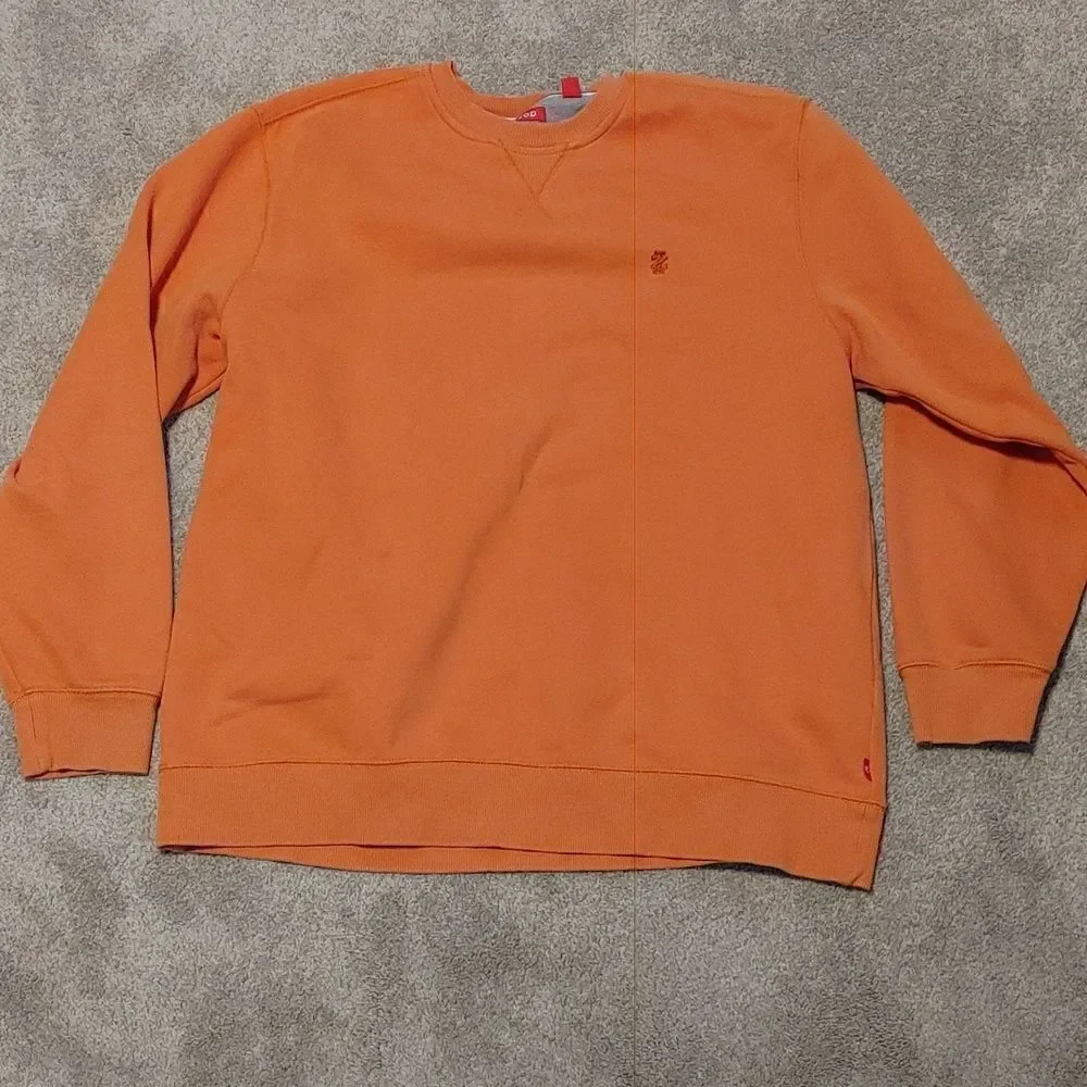 IZOD Men’s XL Orange Crewneck Sweatshirt Pullover Embroidered Logo